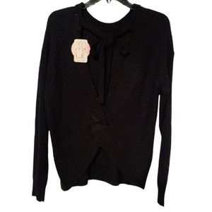 Knitted Twist V-Neck Sweater